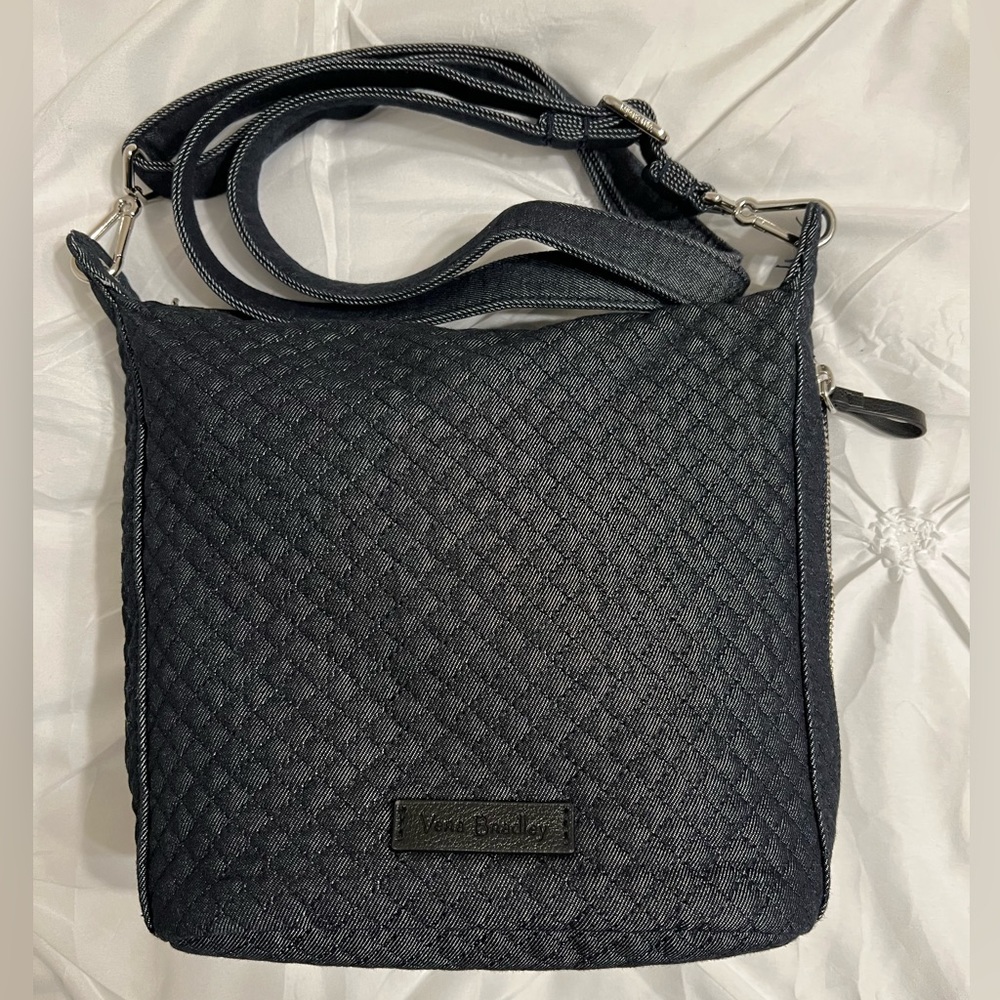 Vera Bradley Dark Denim Mini Carson Hobo Excellent Condition
